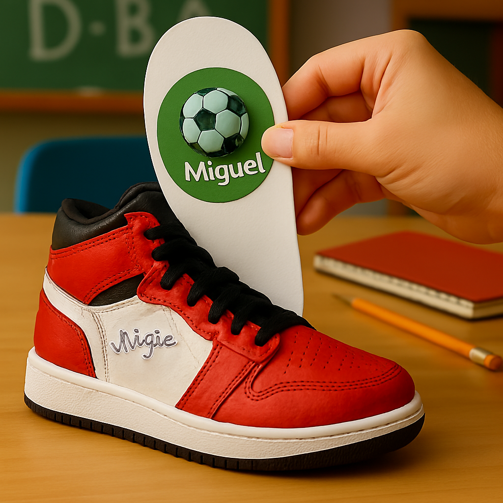 Etiquetas para material escolar de futebol