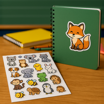 esag - cartela adesivo escolar - animais fofos II esag - cartela adesivo escolar - animais fofos II